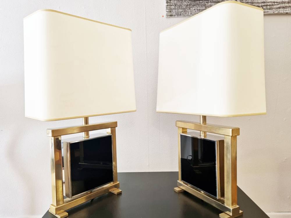 paire-lampes modernistes-italie-1970 galerie odile vevey