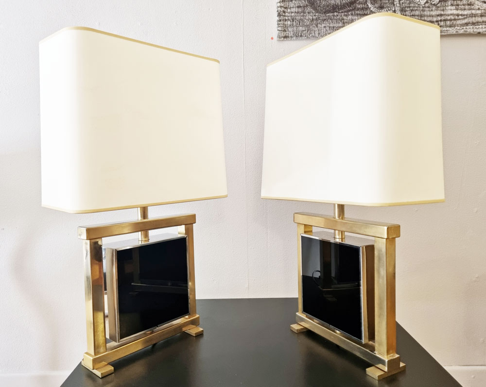paire-lampes modernistes-italie-1970 galerie odile vevey